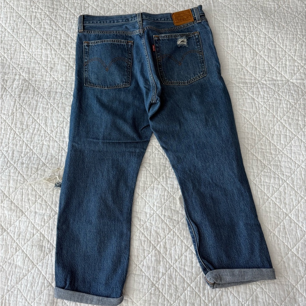 Levi’s Wedgie Straight Blue Denim Jeans - Picture 2 of 12
